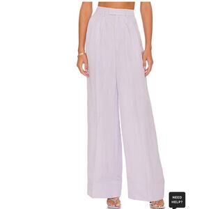 L'Academie Star Wide Leg Linen Blend Pant in Lavender Size Medium  NWT